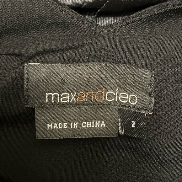 Max and Cleo Cocktail Party Dress Black Fit & Flare Sleeveless Mini Size 2 - Picture 8 of 10